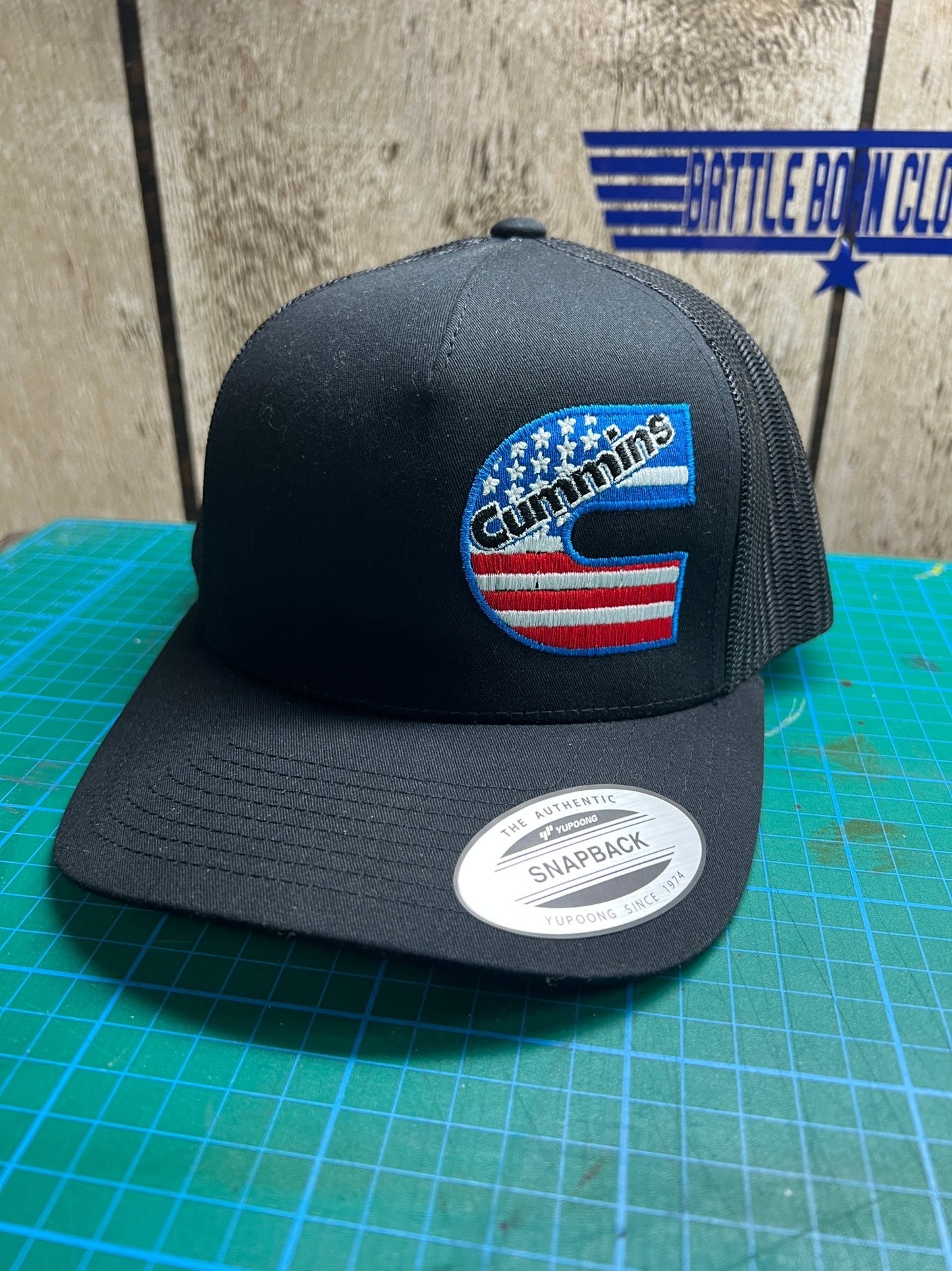 Cummins American Flag Trucker Hat Black - Shop Battle Born Clothing