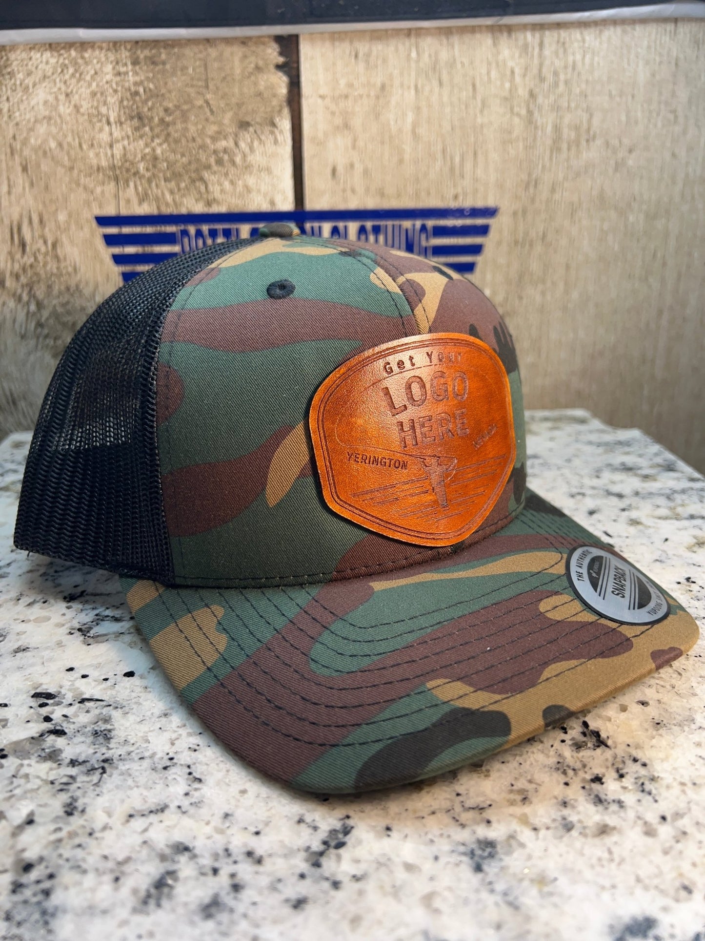 Custom leather patch Hat with your logo - Shop Battle Born Clothing