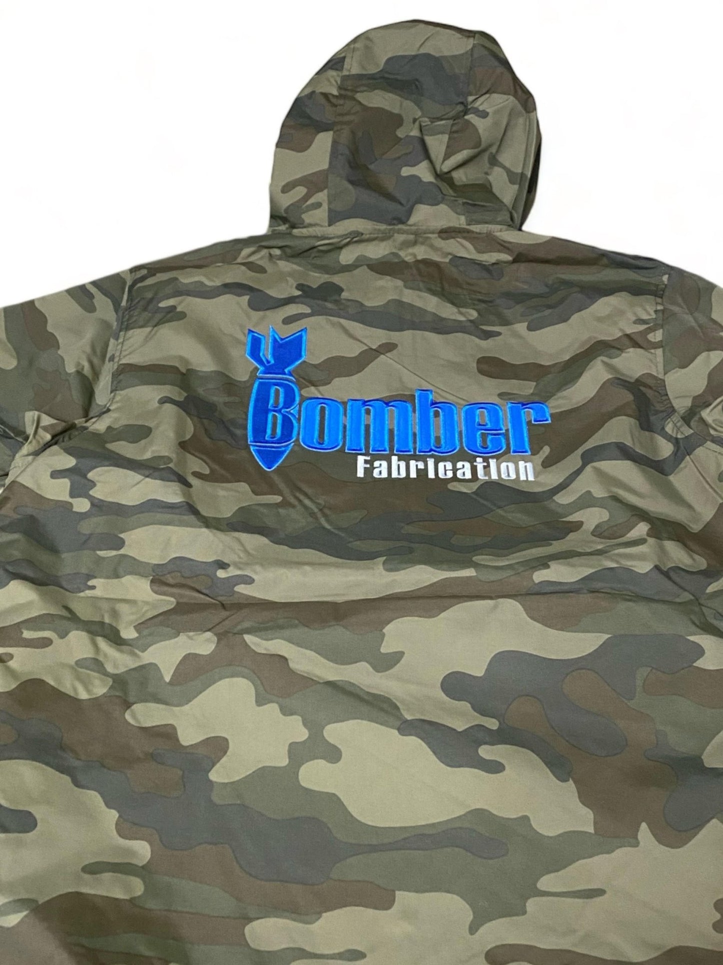 Bomber Fabrication Premium Applique Embroidered Camo Hoodie unique custom embroidery in Nevada - Shop Battle Born Clothing