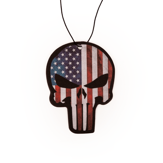 Punisher Skull American Flag Air Freshener - Shop Battle Born Clothing