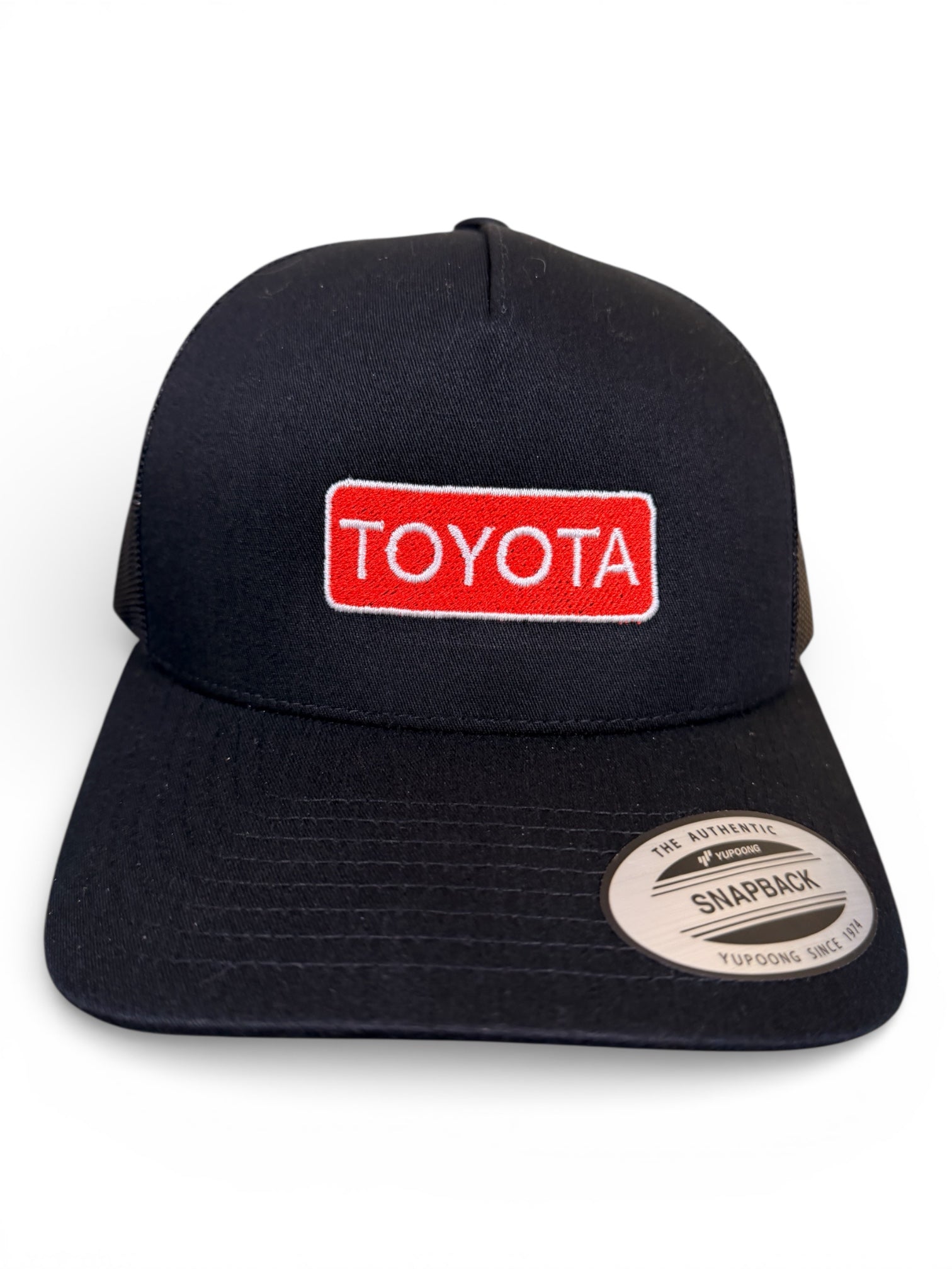Retro Vintage Style Toyota Embroidered Curved Bill Trucker Hat Cap Tacoma Tundra Toyota Raymond Trucker Cap, Mesh Back, Khaki with Red and  main image 4