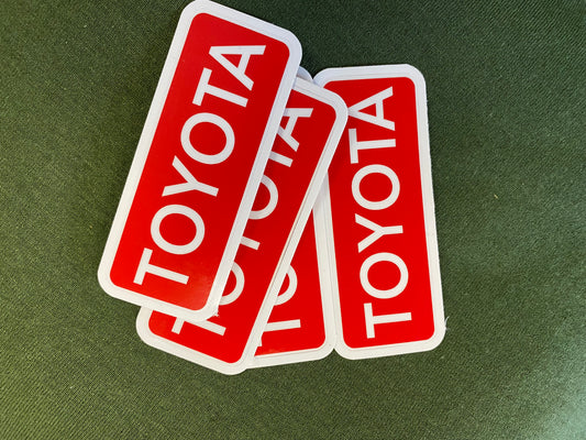 Red and White Toyota Stickers